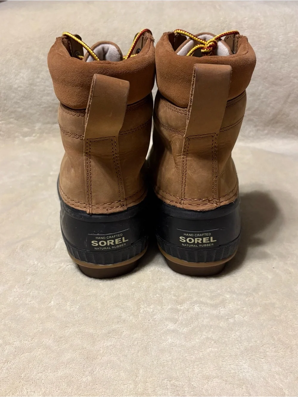 Sorel Men's Brown and Black Waterproof Lace-Up Duck Boots